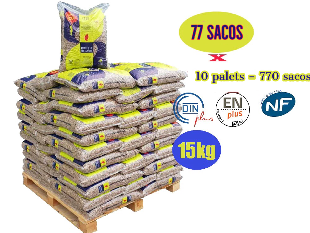 Pellets asturias – 10 Palets de 770 Sacos de 15kg