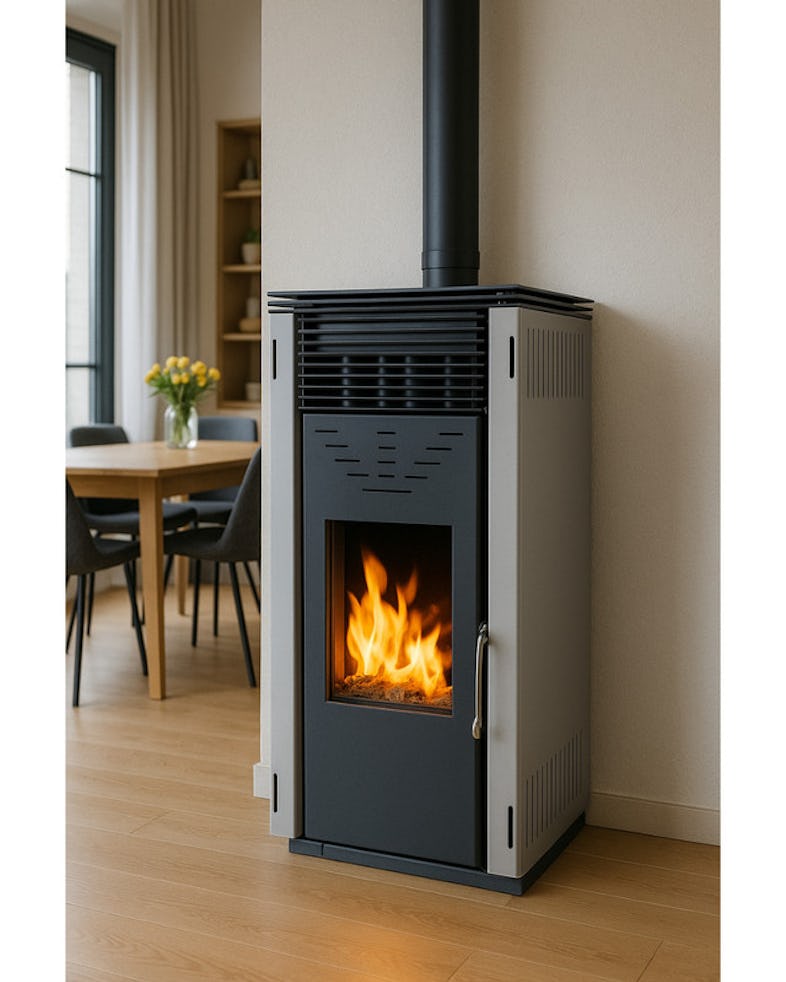 Estufa de Pellets sin electricidad o corriente Cero Rem Ventilada